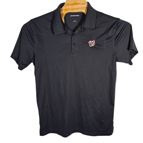 Washington Nationals Blue Polo Shirt Sport-Tek M Embroidered Logo Short Sleeve - Picture 2 of 6